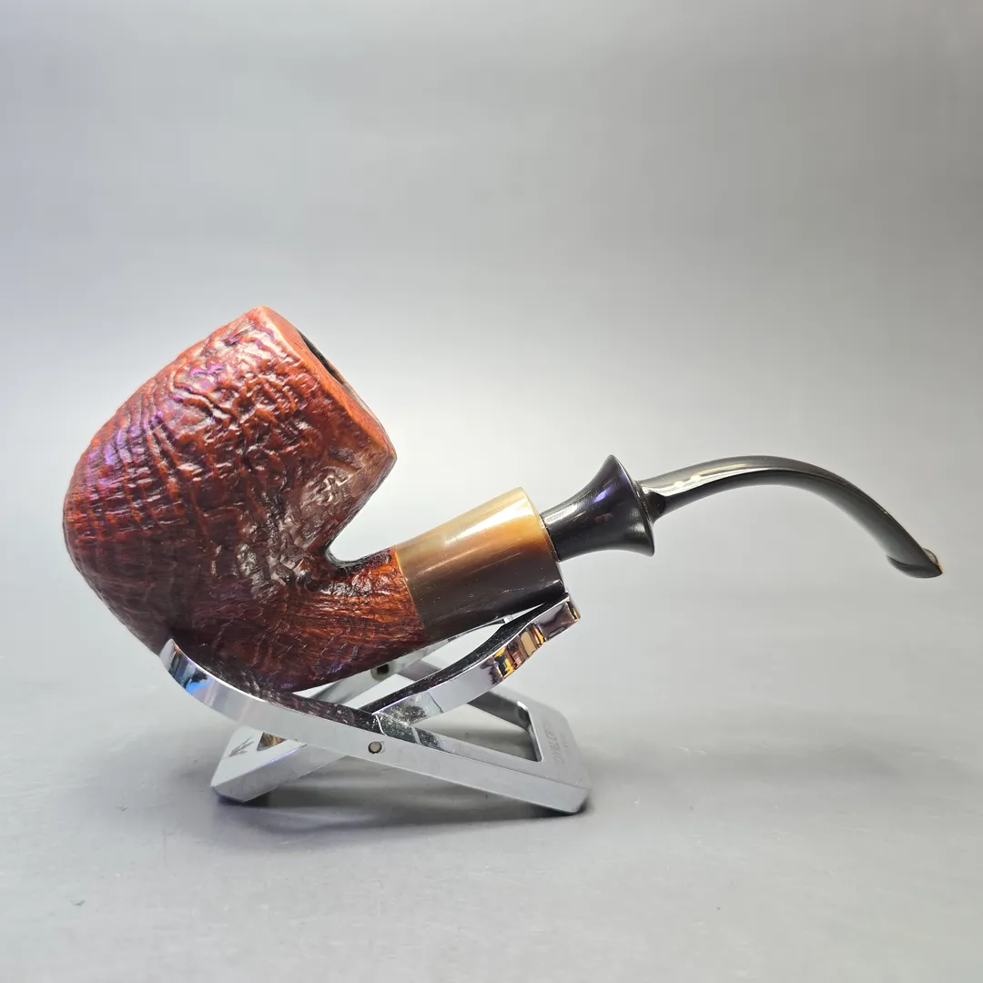 Savinelli Nonpareil 9614 Sandblasted Oom Paul with Horn (Estate) - Image 2