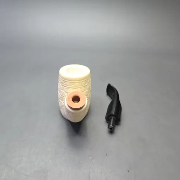 MBSD Meerschaum Deluxe Brick Carved Cherrywood with Briar-Mortise (New) - Image 12