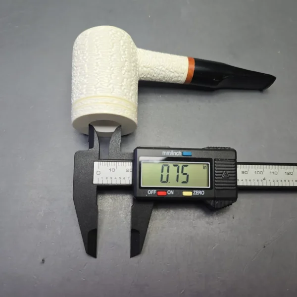 MBSD Meerschaum Deluxe Rusticated Poker with Briar-Mortise (New) - Image 12