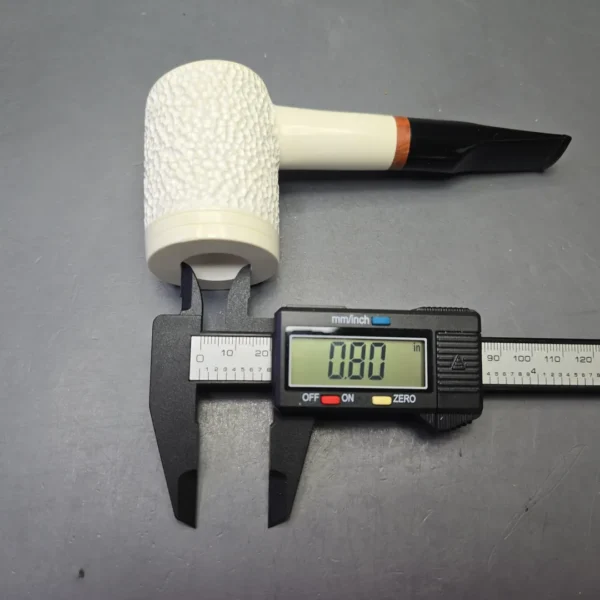 MBSD Meerschaum Deluxe Rusticated Poker with Briar-Mortise (New) - Image 12