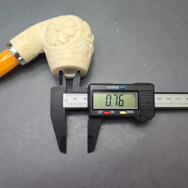 MBSD Meerschaum Silver Floral Carved Reverse Calabash Brandy (New) - Image 12