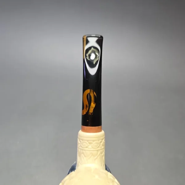 MBSD Meerschaum Deluxe Lattice Carved Brandy with Briar-Mortise (New) - Image 8