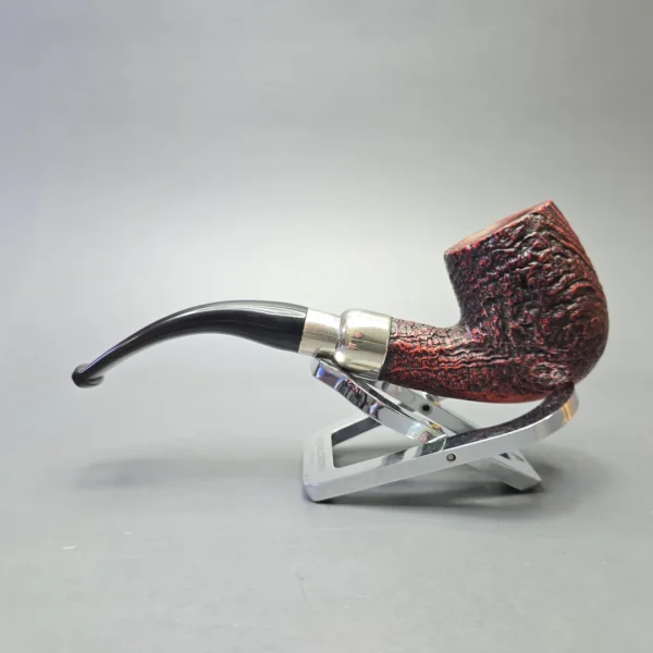 Peterson Nickel Mounted Spigot Sandblasted 69 Bent Billiard (Estate) - Image 4