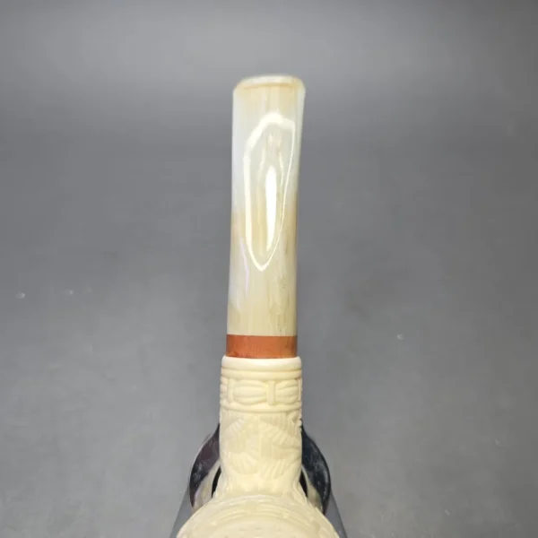 MBSD Meerschaum Deluxe Floral Carved Brandy with Briar-Mortise (New) - Image 8