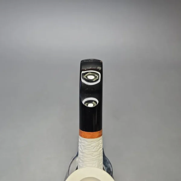 MBSD Meerschaum Deluxe Wicker Rusticated Stubby Bent Billiard with Briar-Mortise (New) - Image 8