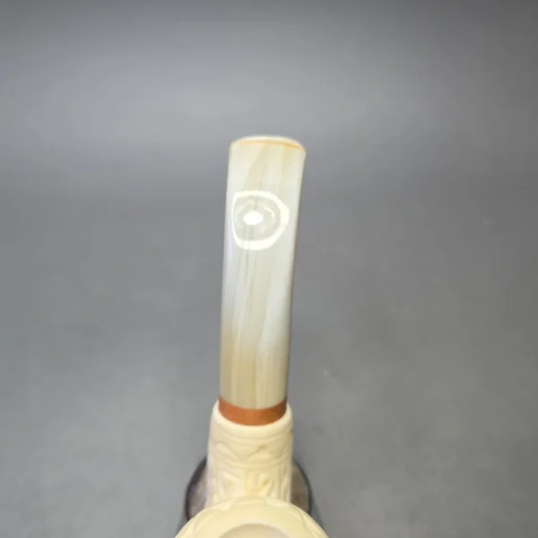 MBSD Meerschaum Deluxe Lattice Carved Egg with Briar-Mortise (New) - Image 8