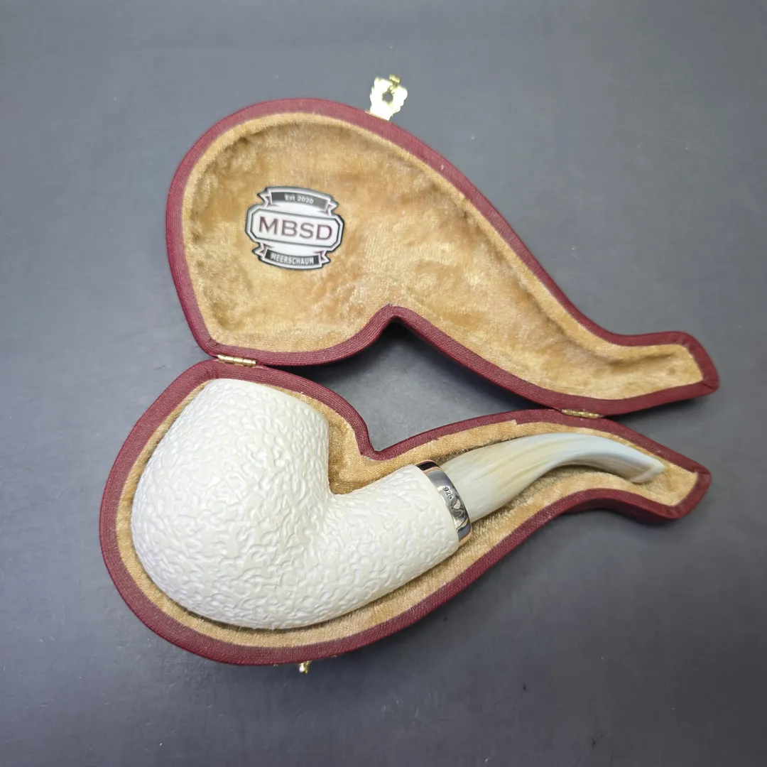 MBSD Meerschaum Silver Rusticated Reverse Calabash Brandy (New) - Image 2