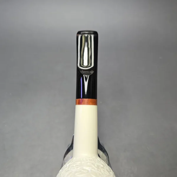 MBSD Meerschaum Deluxe Lattice Carved Billiard with Briar-Mortise (New) - Image 8