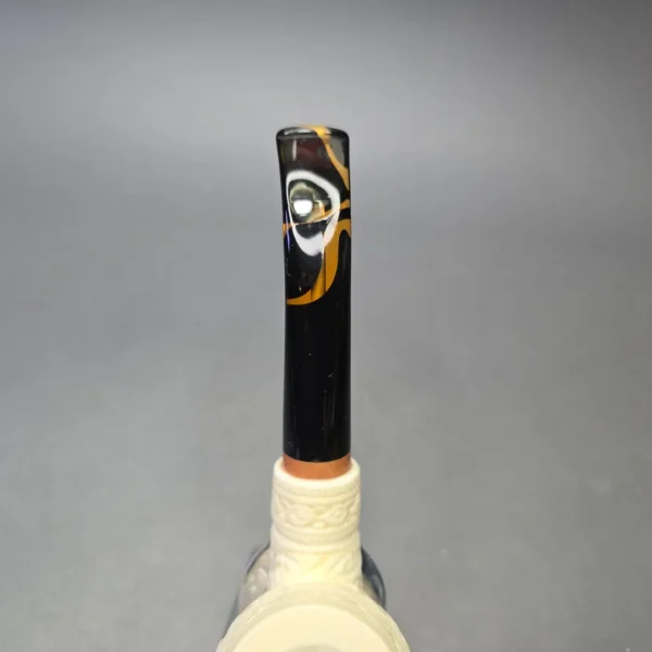 MBSD Meerschaum Deluxe Floral Carved Brandy with Briar-Mortise (New) - Image 8