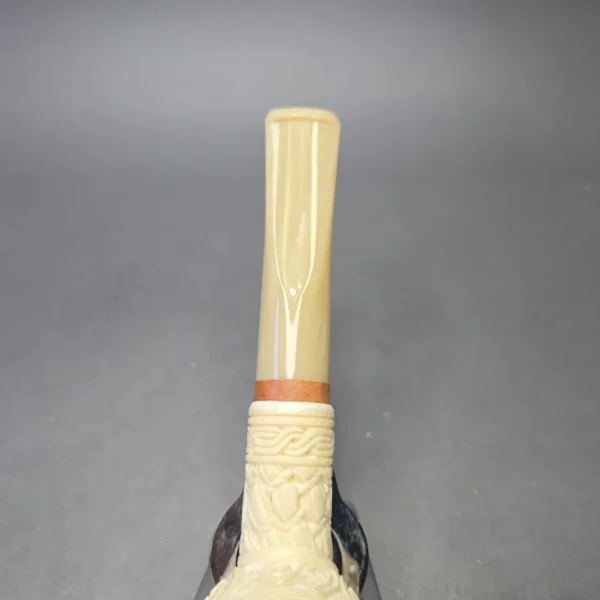 MBSD Meerschaum Deluxe Floral Carved Billiard with Briar-Mortise (New) - Image 8