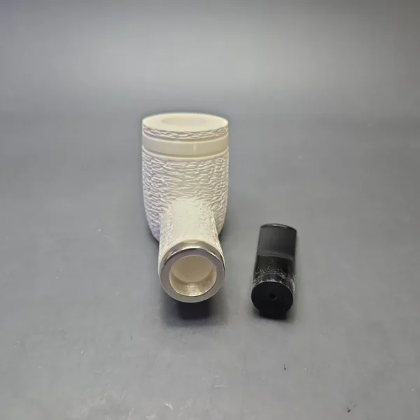 MBSD Meerschaum Silver Rusticated Reverse Calabash Poker (New) - Image 13