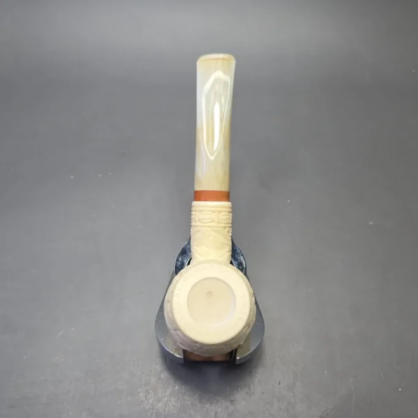 MBSD Meerschaum Deluxe Floral Carved Brandy with Briar-Mortise (New) - Image 9