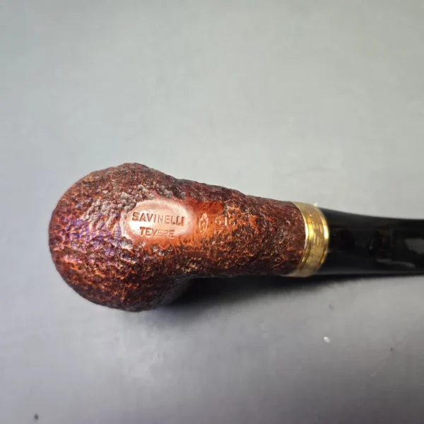 Savinelli Tevere 616 KS Rusticated Bent Billiard (6mm) (Unsmoked Estate) - Image 10
