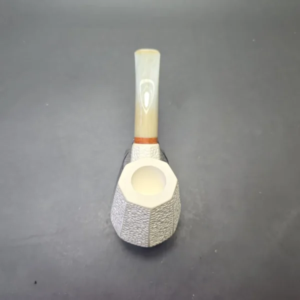 MBSD Meerschaum Deluxe Rusticated Paneled Volcano with Briar-Mortise (New) - Image 7