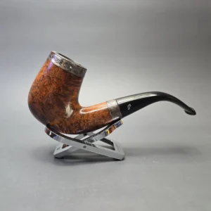Peterson 2008 Pipe of the Year Smooth Bent Billiard with Silver (Unsmoked Estate) - alternate view
