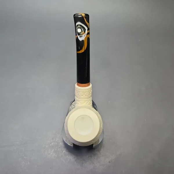 MBSD Meerschaum Deluxe Floral Carved Brandy with Briar-Mortise (New) - Image 9