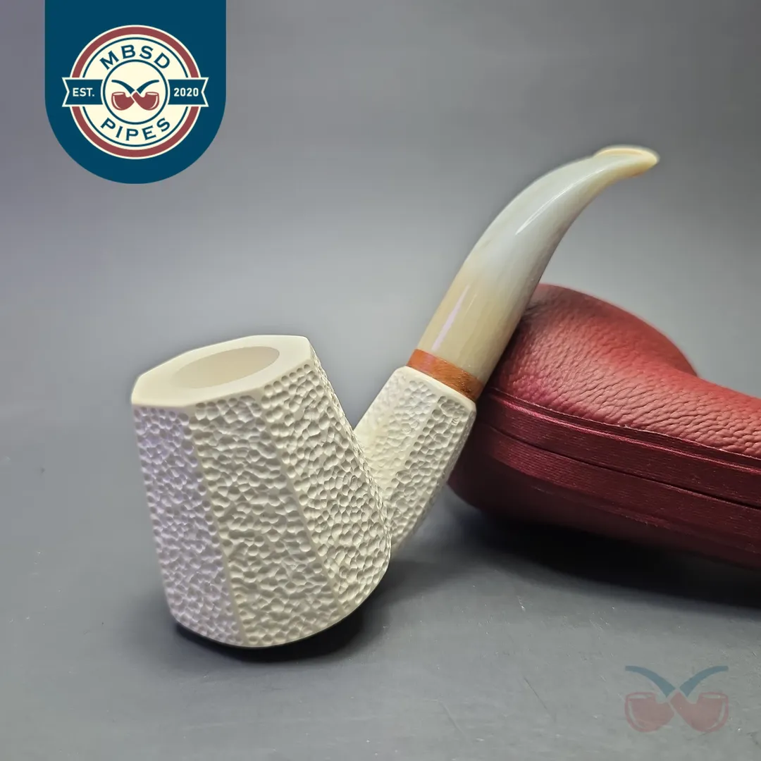 MBSD Meerschaum Deluxe Rusticated Paneled Volcano with Briar-Mortise (New)