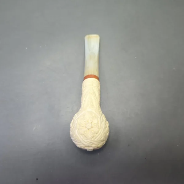 MBSD Meerschaum Deluxe Floral Carved Brandy with Briar-Mortise (New) - Image 10