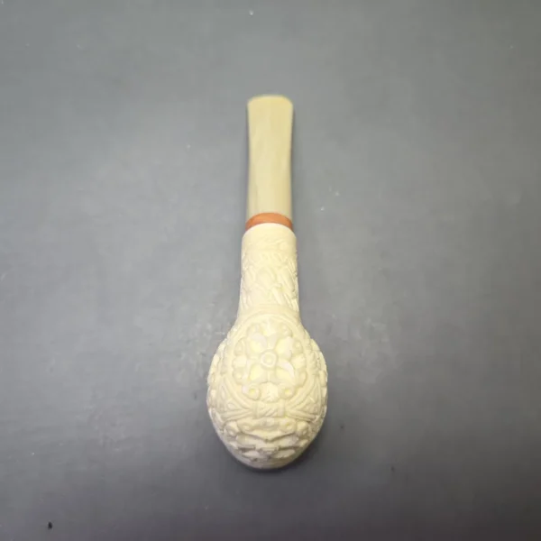 MBSD Meerschaum Deluxe Floral Carved Billiard with Briar-Mortise (New) - Image 10