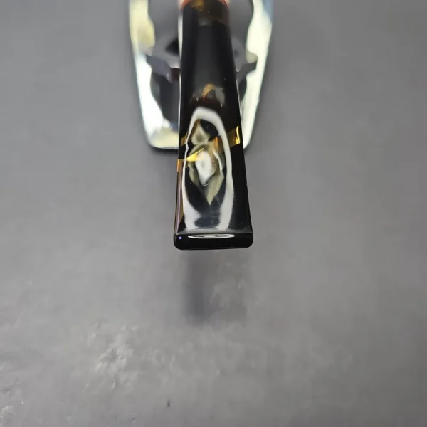 MBSD Meerschaum Deluxe Compact Smooth Bent Billiard with Briar-Mortise (New) - Image 6