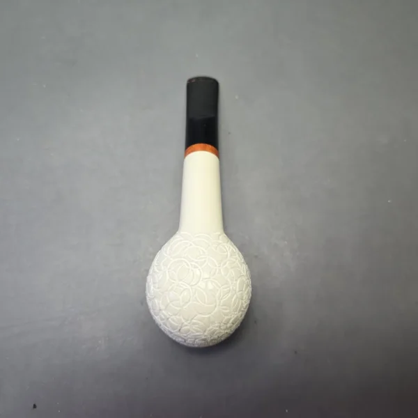 MBSD Meerschaum Deluxe Lattice Carved Billiard with Briar-Mortise (New) - Image 10