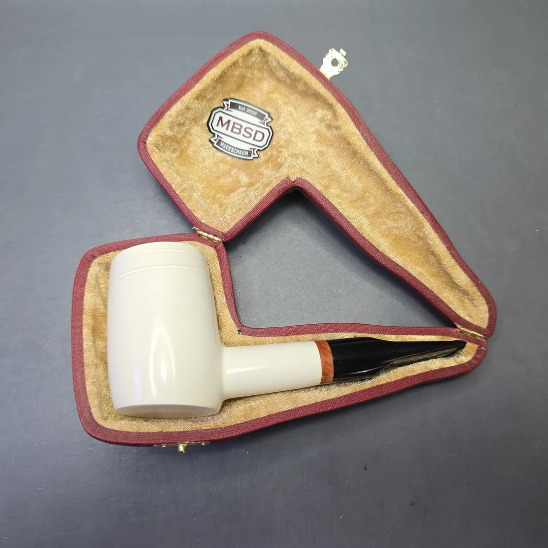 MBSD Meerschaum Deluxe Smooth Poker with Briar-Mortise (New) - Image 2