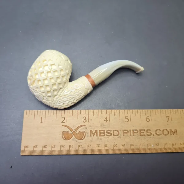MBSD Meerschaum Deluxe Lattice Carved Egg with Briar-Mortise (New) - Image 10
