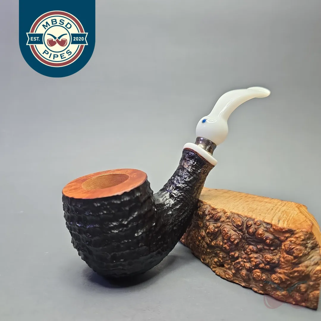 Ardor Urano Fantasy Christmas 2002 Rusticated Bent Pot with Silver and Lucite (Unsmoked Estate)