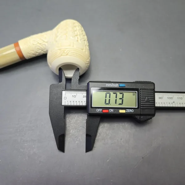 MBSD Meerschaum Deluxe Guilloche Carved Poker with Briar-Mortise (New) - Image 11