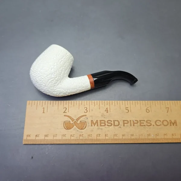 MBSD Meerschaum Deluxe Wicker Rusticated Stubby Bent Billiard with Briar-Mortise (New) - Image 11