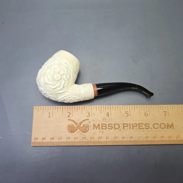 MBSD Meerschaum Deluxe Floral Carved Brandy with Briar-Mortise (New) - Image 11