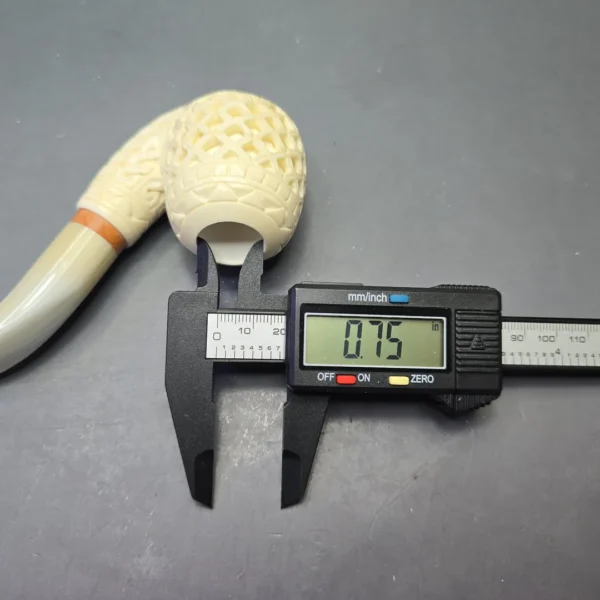 MBSD Meerschaum Deluxe Lattice Carved Egg with Briar-Mortise (New) - Image 11
