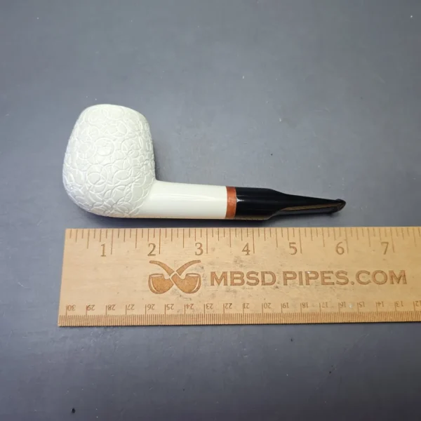 MBSD Meerschaum Deluxe Lattice Carved Billiard with Briar-Mortise (New) - Image 11