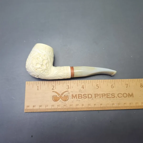MBSD Meerschaum Deluxe Floral Carved Brandy with Briar-Mortise (New) - Image 11