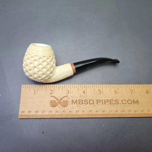 MBSD Meerschaum Deluxe Lattice Carved Brandy with Briar-Mortise (New) - Image 11