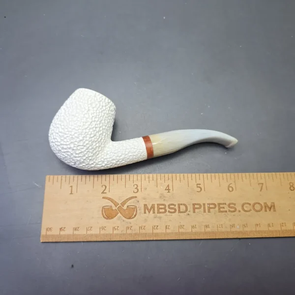 MBSD Meerschaum Deluxe Rusticated Bent Billiard with Briar-Mortise (New) - Image 11