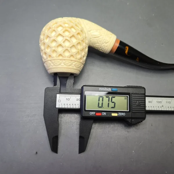 MBSD Meerschaum Deluxe Lattice Carved Brandy with Briar-Mortise (New) - Image 12