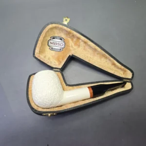 MBSD Meerschaum Deluxe Lattice Carved Billiard with Briar-Mortise (New) - alternate view