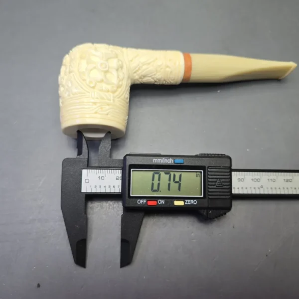 MBSD Meerschaum Deluxe Floral Carved Billiard with Briar-Mortise (New) - Image 12