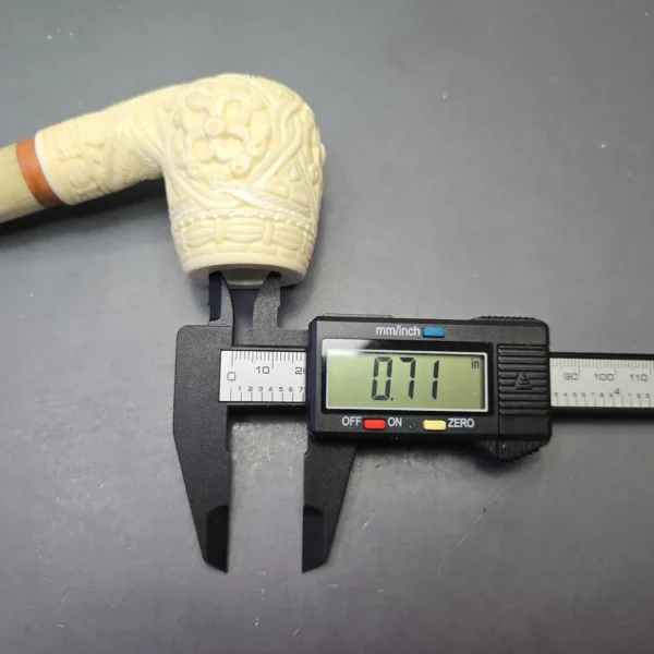 MBSD Meerschaum Deluxe Floral Carved Brandy with Briar-Mortise (New) - Image 12