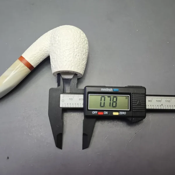 MBSD Meerschaum Deluxe Rusticated Bent Billiard with Briar-Mortise (New) - Image 12