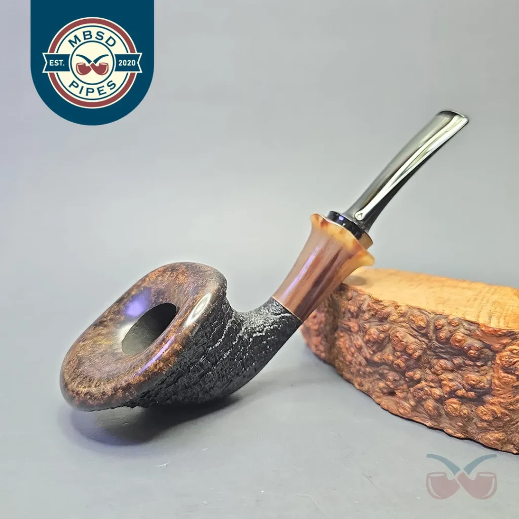 J. Mouton Partially Sandblasted Lily with Horn and Hidden Fossilized Walrus Tusk (New)