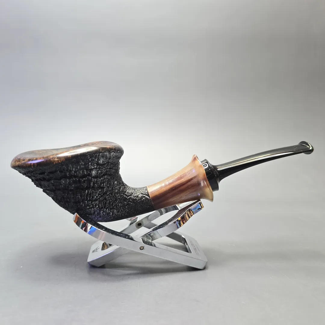 J. Mouton Partially Sandblasted Lily with Horn and Hidden Fossilized Walrus Tusk (New) - Image 2