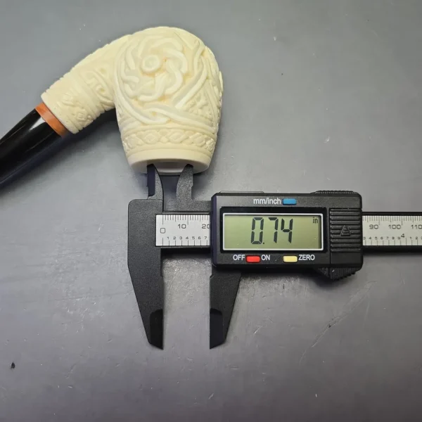 MBSD Meerschaum Deluxe Floral Carved Brandy with Briar-Mortise (New) - Image 12