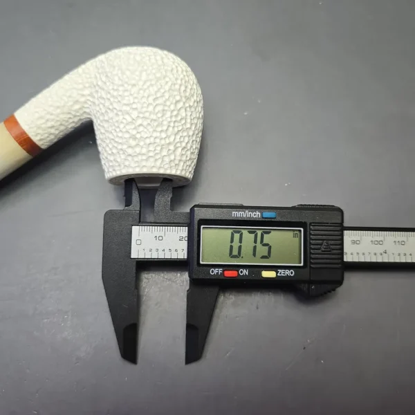 MBSD Meerschaum Deluxe Rusticated Bent Billiard with Briar-Mortise (New) - Image 12