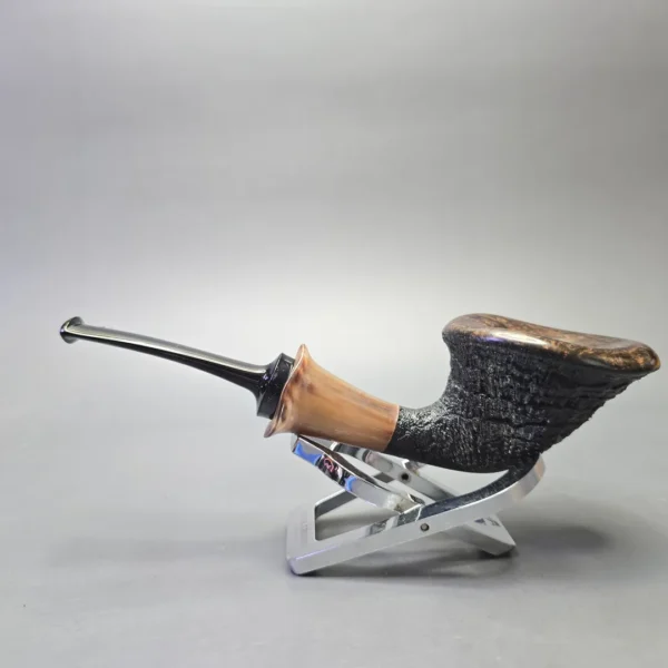 J. Mouton Partially Sandblasted Lily with Horn and Hidden Fossilized Walrus Tusk (New) - Image 4