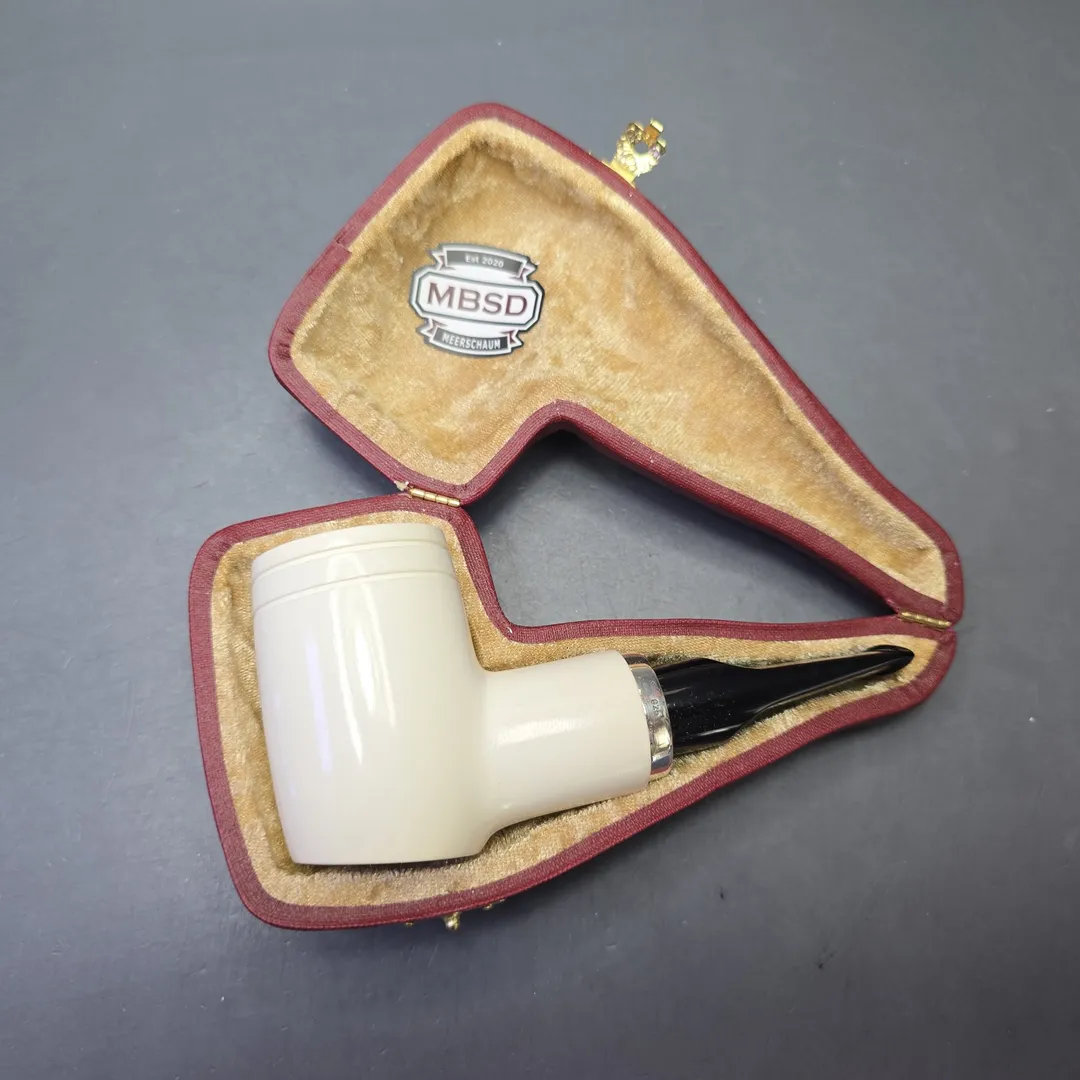 MBSD Meerschaum Silver Smooth Reverse Calabash Poker (New) - Image 2