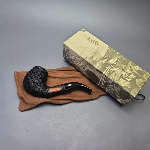 Brebbia Lido Root Briar Rusticated Bent Billiard (Unsmoked Estate) - Image 14