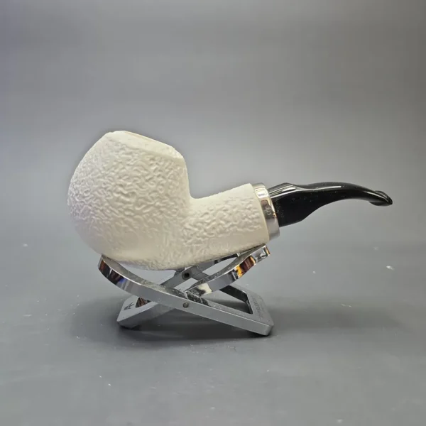 MBSD Meerschaum Silver Rusticated Reverse Calabash Apple (New) - Image 3