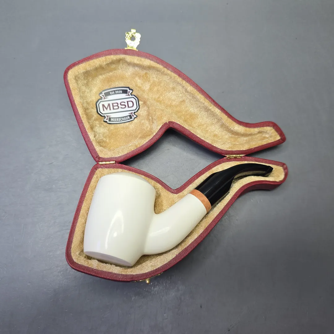 MBSD Meerschaum Deluxe Compact Smooth Oom Paul with Briar-Mortise (New) - Image 2